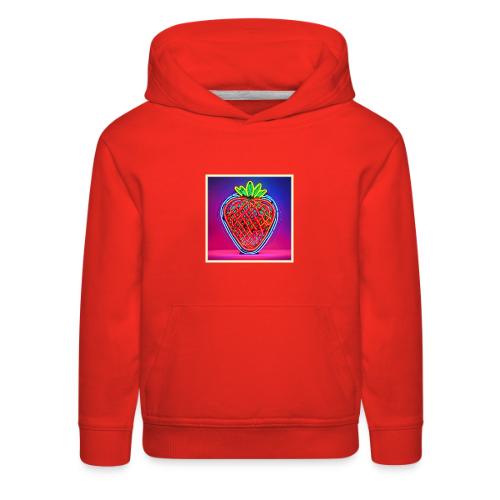 Vibrant Strawberry Neon Sign - Kids‘ Premium Hoodie