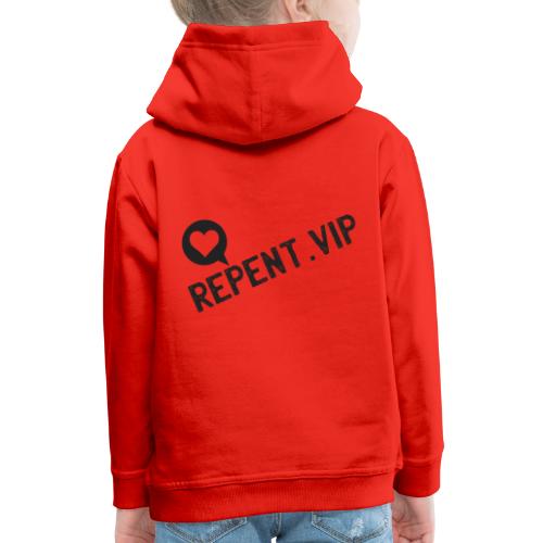 Repent in Black Stamped with Heart Logo - Kids‘ Premium Hoodie