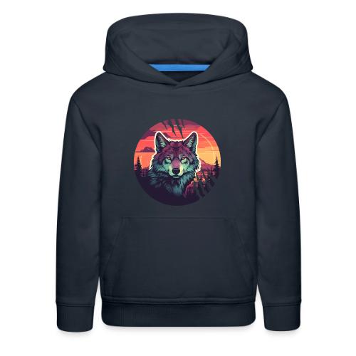 Colorful Wolf Stare - Kids‘ Premium Hoodie