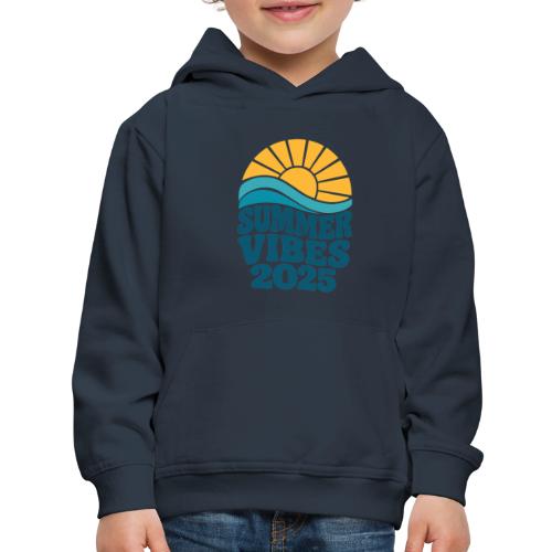 Summer Vibes 2025 Retro Sunset T-Shirt | Fun Beach - Kids‘ Premium Hoodie