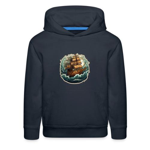 The journey of the Vikings on a stormy ocean - Kids‘ Premium Hoodie