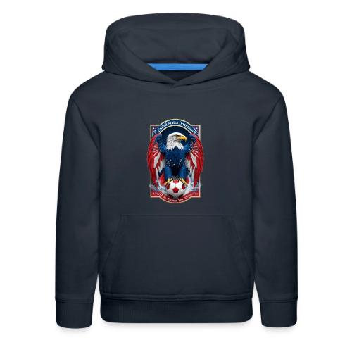 USA Eagle Emblem T Shirt, USA Soccer Pride Gift - Kids‘ Premium Hoodie