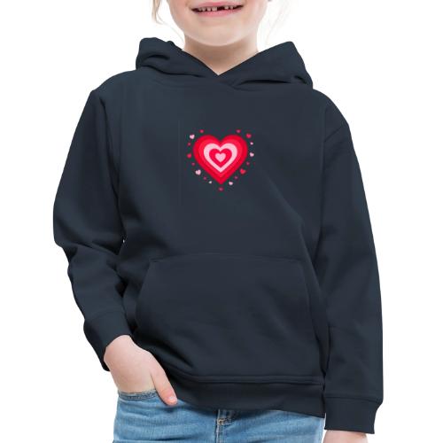 Layered Red & Pink Heart – Cute Valentine Love - Kids‘ Premium Hoodie