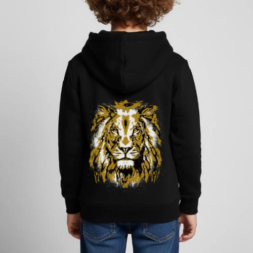 Grunge Lion Head Portrait Drawing - Vintage Lion - Kids‘ Premium Hoodie