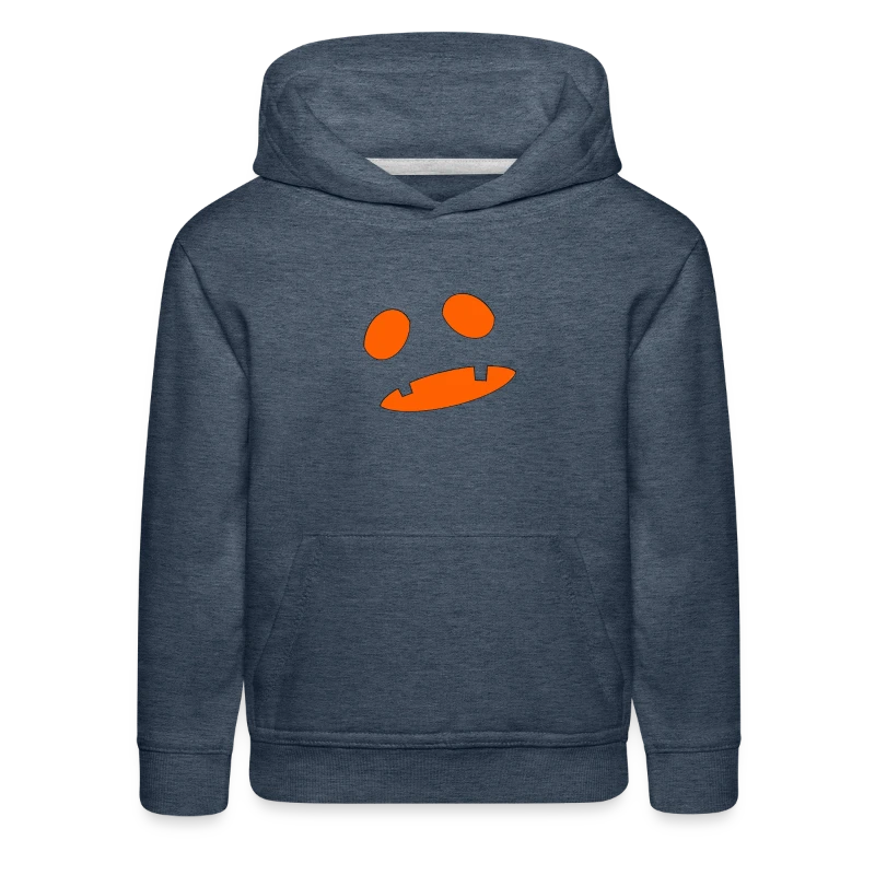 Big Scary Orange in Black Shocked Pumpkin Face Hal - Kids‘ Premium Hoodie