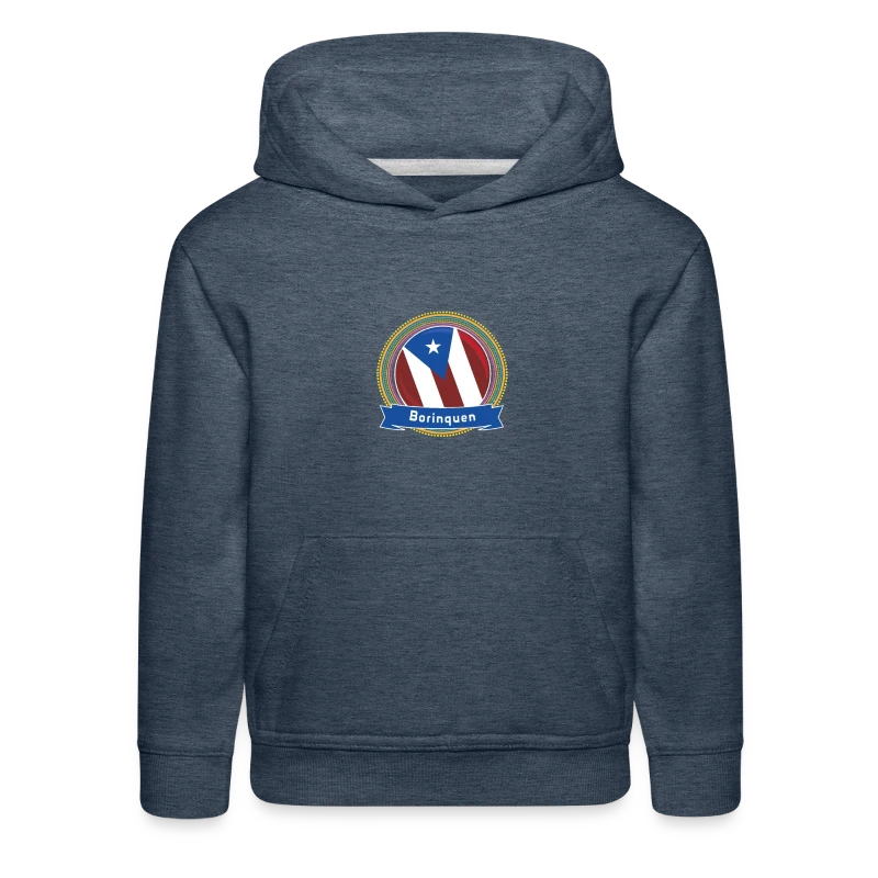 Borinquen Happy Holi Color Framed Borinquen Flag - Kids‘ Premium Hoodie