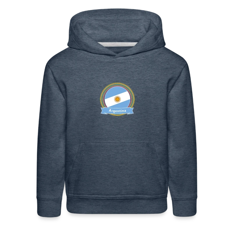 Argentina Happy Holi Color Framed Argentina Flag B - Kids‘ Premium Hoodie