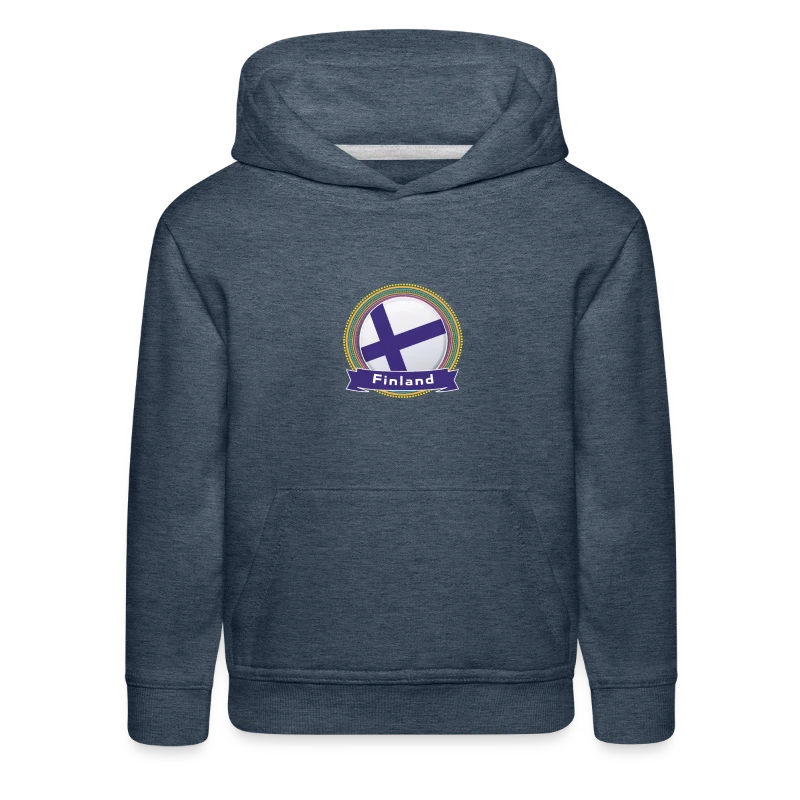 Finland Happy Holi Color Framed Finland Flag Banne - Kids‘ Premium Hoodie
