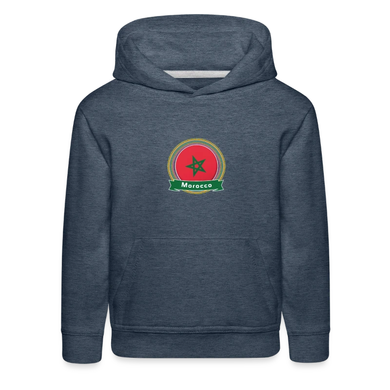 Morocco Happy Holi Color Framed Morocco Flag Banne - Kids‘ Premium Hoodie