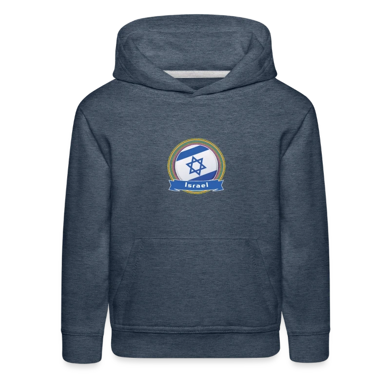 Israel Happy Holi Color Framed Israel Flag Banner - Kids‘ Premium Hoodie