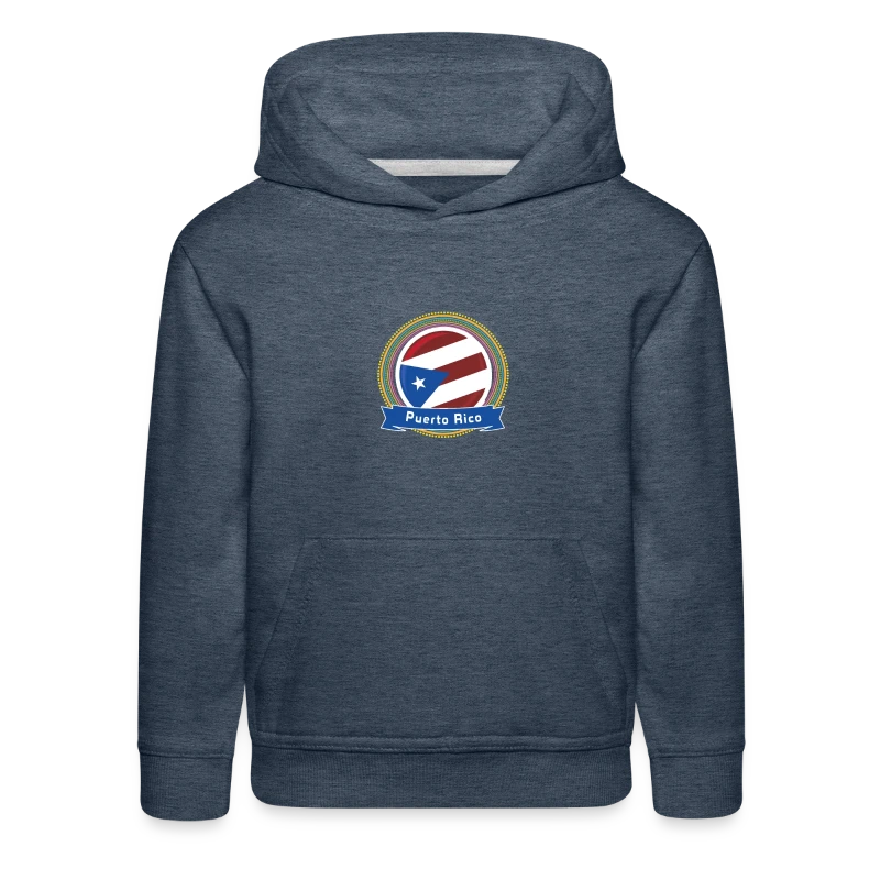 Puerto Rico Happy Holi Color Framed Puerto Rico - Kids‘ Premium Hoodie