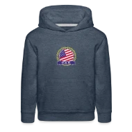 U.S.A. Happy Holi Color Framed U.S.A. Flag Banner - Kids‘ Premium Hoodie
