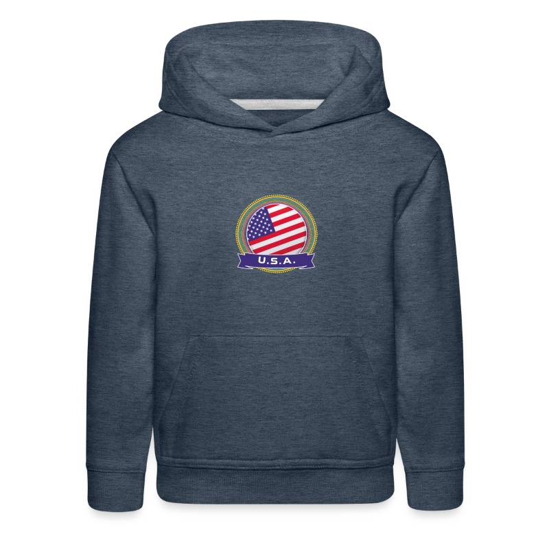 U.S.A. Happy Holi Color Framed U.S.A. Flag Banner - Kids‘ Premium Hoodie
