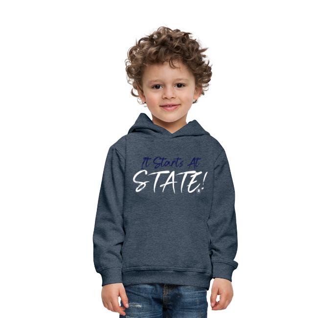 It Starts At STATE! -Navy & White Script