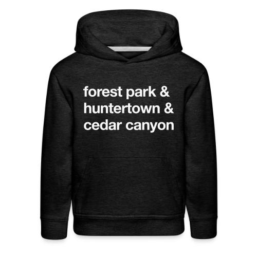 1 Church 3 Locations - Kids‘ Premium Hoodie