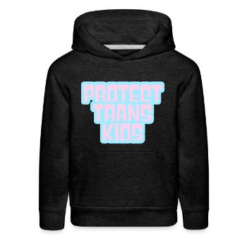 Protect Trans Kids, Trans Youth, Trans Rights - Kids‘ Premium Hoodie - charcoal grey - Front - Samuel (120cm)