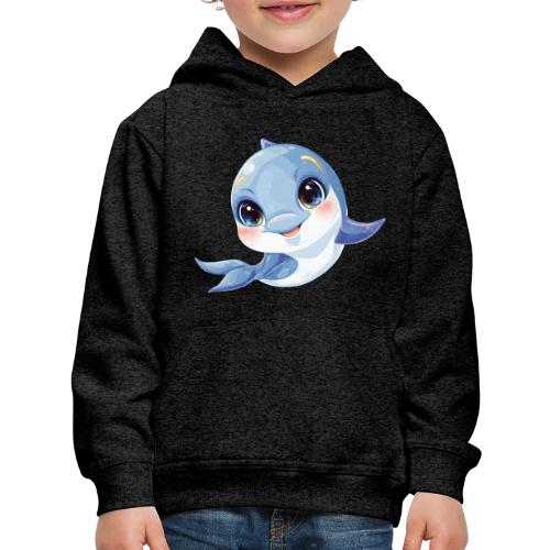 Joyful Blue-White Baby Dolphin - Kids‘ Premium Hoodie