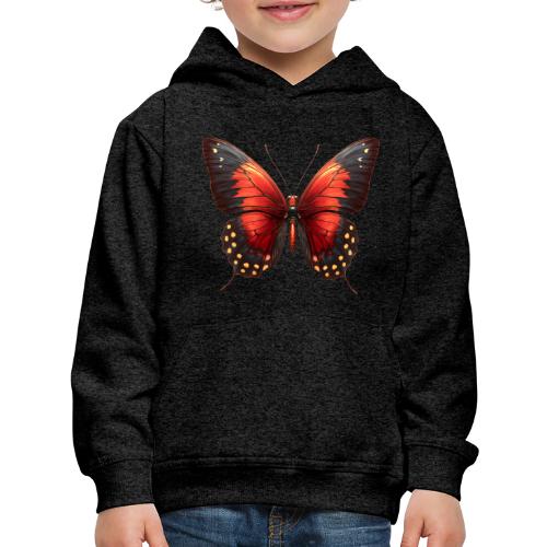 Bright Red, Black, and Yellow Butterfly - Kids‘ Premium Hoodie