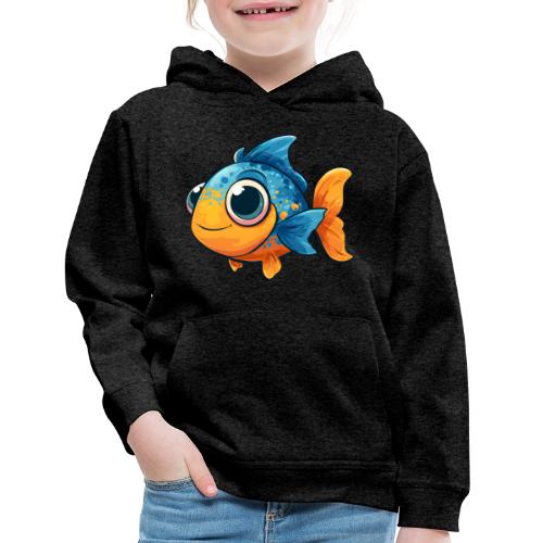 Colorful Cartoon Baby Fish in Blue and Orange - Kids‘ Premium Hoodie