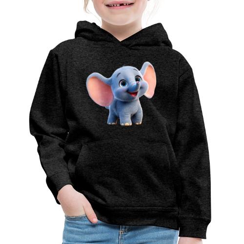 Playful Baby Elephant with Big Eyes - Kids‘ Premium Hoodie