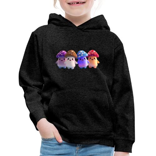 Colorful Cartoon Mushroom Quartet - Kids‘ Premium Hoodie
