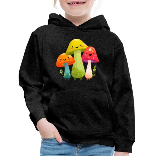 Trio of Happy Mushrooms - Kids‘ Premium Hoodie