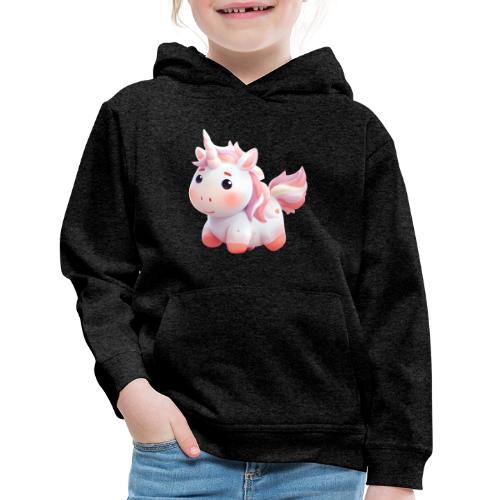 Sweet Cartoon Pink Unicorn - Kids‘ Premium Hoodie