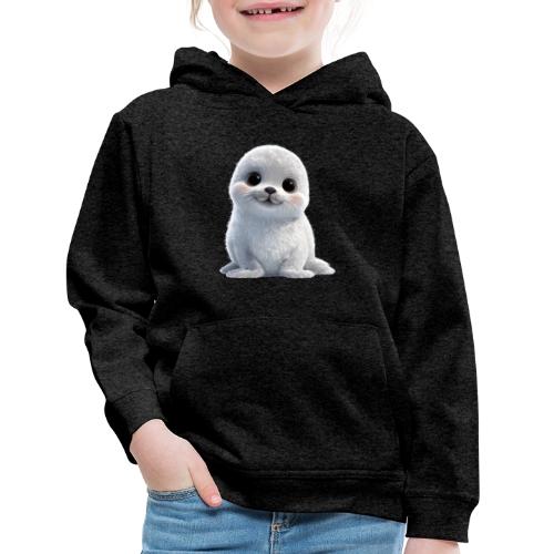 Cute White Cartoon Baby Sea Lion - Kids‘ Premium Hoodie