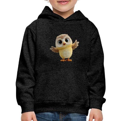 Cute Cartoon Baby Owl with Wings Open - Kids‘ Premium Hoodie