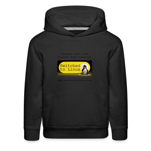 Switched to Linux Logo with Black Text - Kids‘ Premium Hoodie