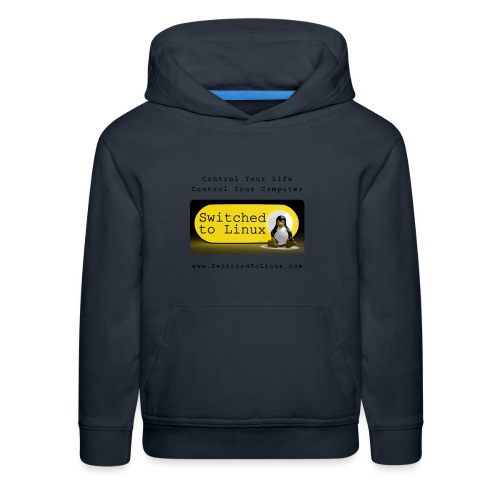 Switched to Linux Logo with Black Text - Kids‘ Premium Hoodie