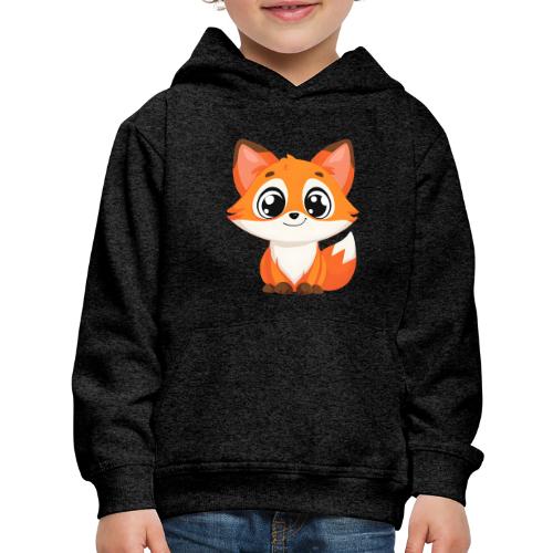 Adorable Cartoon Fox with Big Innocent Eyes - Kids‘ Premium Hoodie