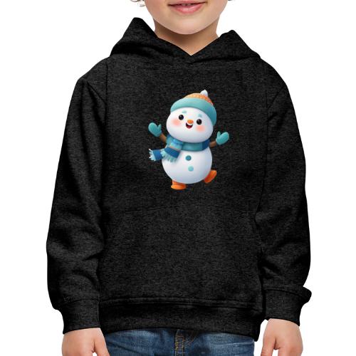 Joyful Cartoon Snowman Arms Up - Kids‘ Premium Hoodie