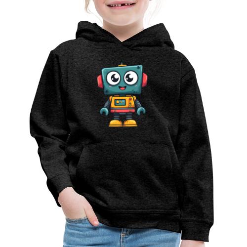 Cute Cartoon Robot Standing with a Smile - Kids‘ Premium Hoodie