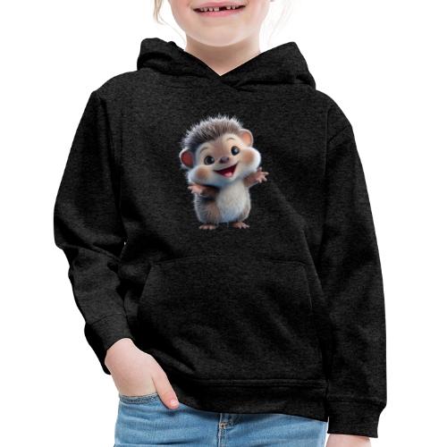Playful Cartoon Hedgehog with Joyful Pose - Kids‘ Premium Hoodie