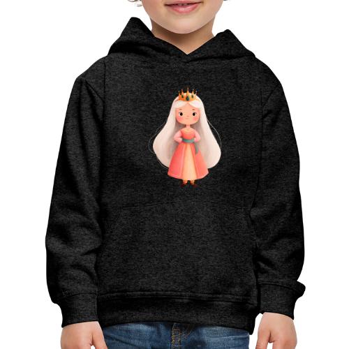 Cute Cartoon Little Princess with Long Hair - Kids‘ Premium Hoodie