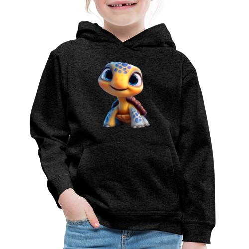Joyful 3D Baby Turtle with Big Eyes - Kids‘ Premium Hoodie