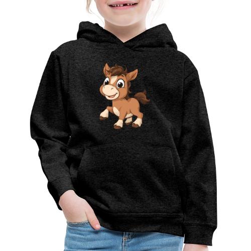 Playful Cartoon Baby Pony Full of Joy - Kids‘ Premium Hoodie