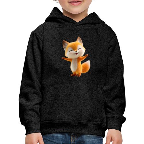 Cute 3D Cartoon Fox Standing Arms Up - Kids‘ Premium Hoodie