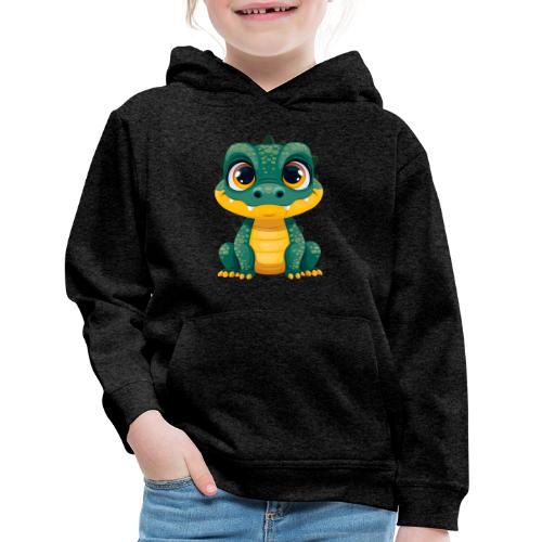 Smiling Cartoon Alligator - Kids‘ Premium Hoodie
