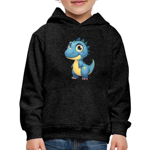 Smiling Blue and Yellow Baby Dinosaur - Kids‘ Premium Hoodie