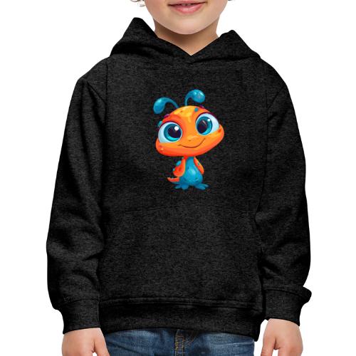 Fun Cartoon Alien in Orange and Blue - Kids‘ Premium Hoodie