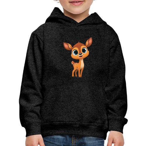 Cute Cartoon Deer with Joyful Big Eyes - Kids‘ Premium Hoodie