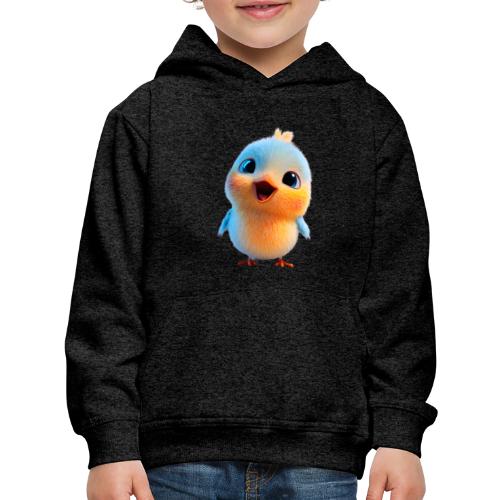 Colorful Cartoon Baby Bird in Orange and Blue - Kids‘ Premium Hoodie