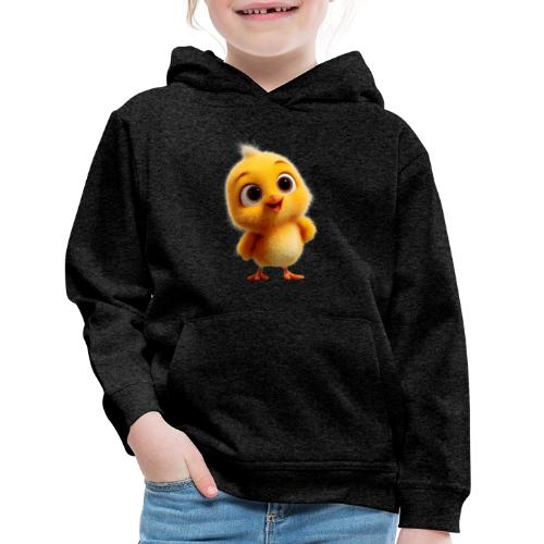 Cute Cartoon Yellow Chick with Big Sparkling Eyes - Kids‘ Premium Hoodie