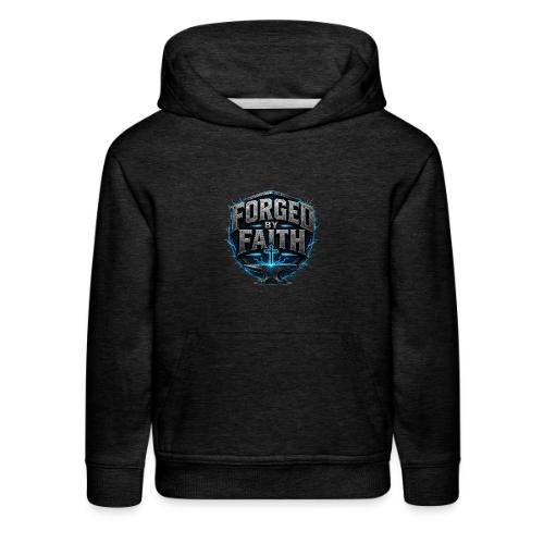 Forged By Faith Cyan Design - Kids‘ Premium Hoodie