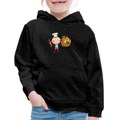 Chef Boy Cartoon Fruit Basket Kids Shirt - Kids‘ Premium Hoodie