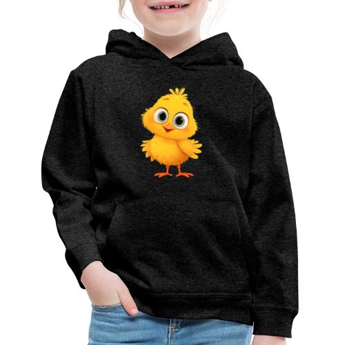 Sweet Yellow Cartoon Chick with Joyful Smile - Kids‘ Premium Hoodie