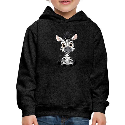 Adorable Cartoon Baby Zebra with Innocent Eyes - Kids‘ Premium Hoodie