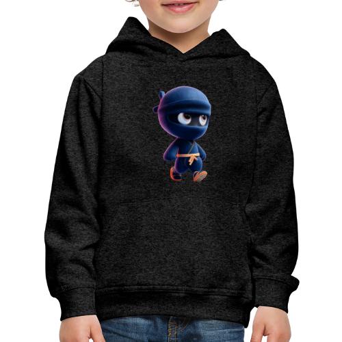 Playful Cartoon Baby Ninja Walking Happily - Kids‘ Premium Hoodie